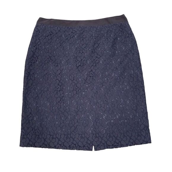 J. Crew Dresses & Skirts - J Crew 8 Navy The Pencil Skirt Dark Blue Lace Medium Dress